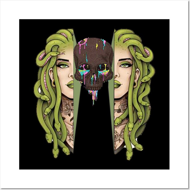 Medusa and Skulls Inner Beauty Wall Art by r_s980l